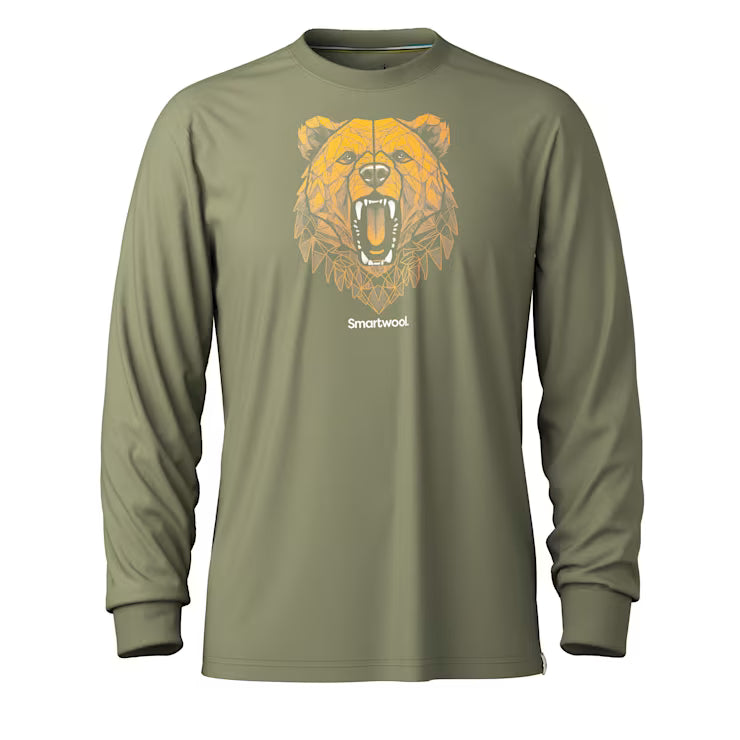 Geometric Bear Long Sleeve Graphic Tee - Image 2
