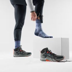 Alternative view of Hike Mountain Range Pattern Crew Socks