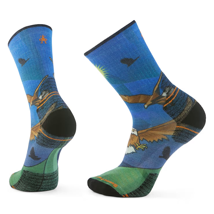 Hike Eagle Print Crew Socks
