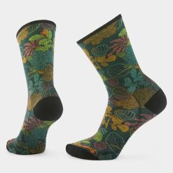 Bike Aloha Forest Print Crew Socks