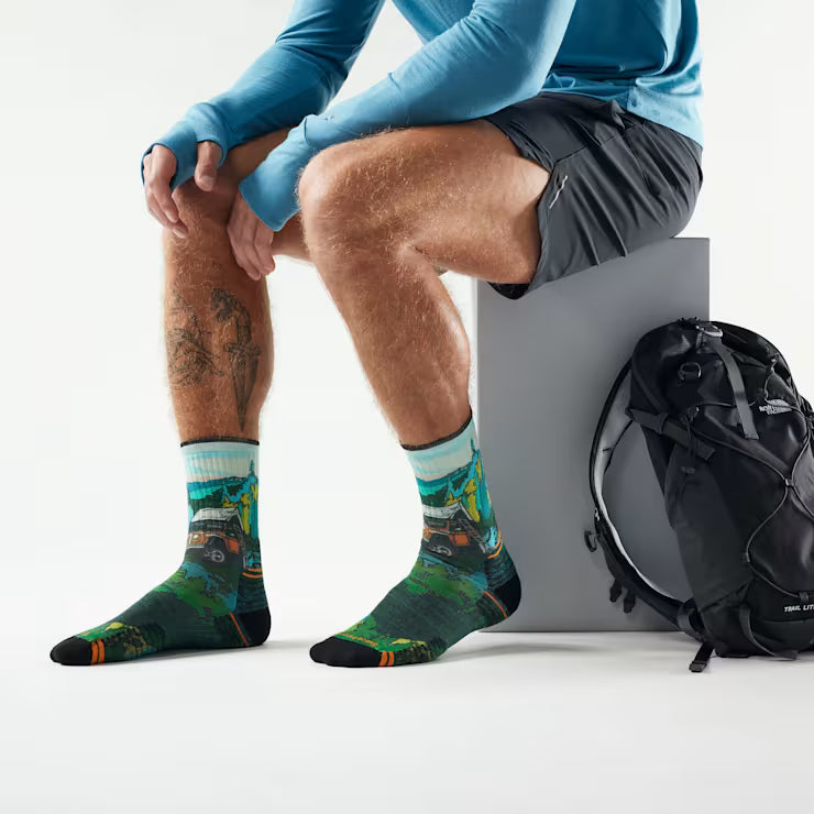Hike Trail Trekker Print Crew Socks - Image 2