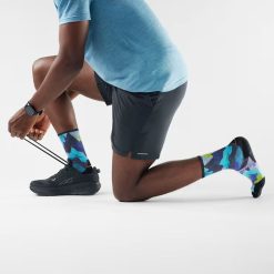 Alternative view of Trail Run Summit Sector Print Crew Socks