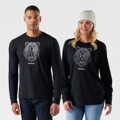 Geometric Bear Long Sleeve Graphic Tee