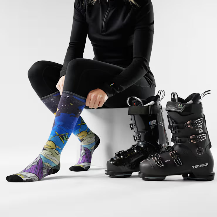 Women's Ski Galactic Ski Print OTC Socks - Image 2